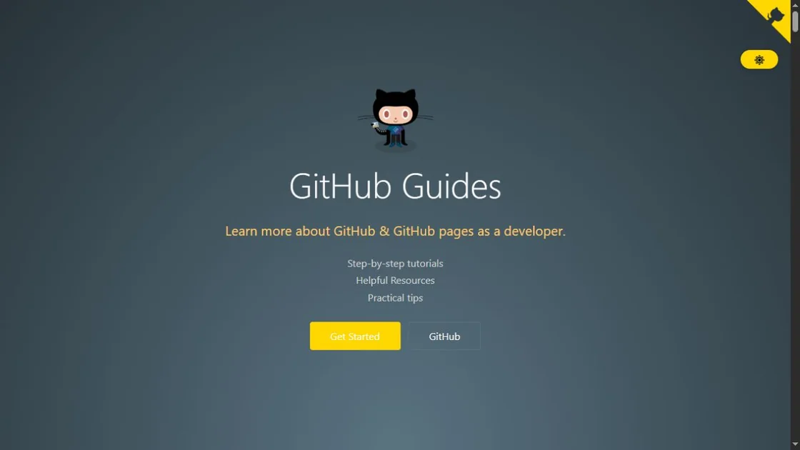 GitHub Guides website homepage